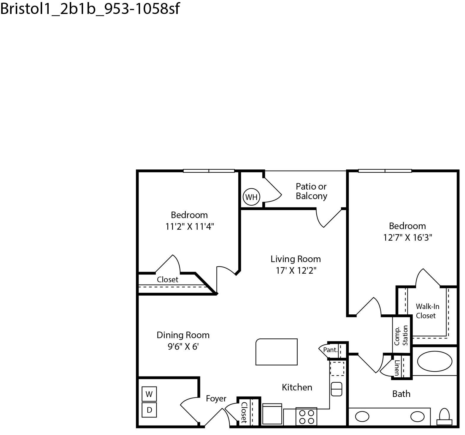 Bristol1 2bed 1 bath 953-1058sqft Bristol1 2bed 1 bath 953-1058sqft